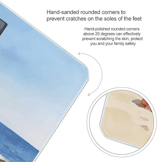 Beach House Weight ScaleClear LED Display Bathroom Digital Weighing ScaleTempered Glass Digital Bathroom Scale for Body Weight Capacity Up to 400 Lbs