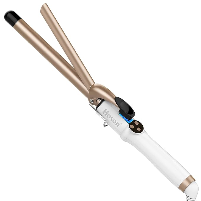3/4 Inch Curling Iron Professional Ceramic Tourmaline Curl Wand Barrel Hair Curler Iron for Short HairGlove Include Glove Include Gold