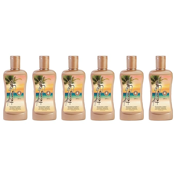 Panama Jack Sunscreen Tanning Lotion - SPF 4 PABA Paraben Gluten &amp Cruelty Free Antioxidant Moisturizing Formula 6 FL OZ (Pack of 6)