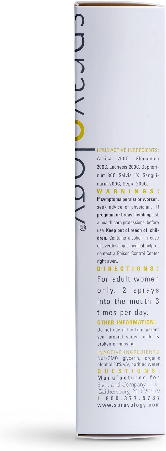 Sprayology MenoPower Homeopathic Menopause Relief Spray Natural Hot Flash &amp Mood Support Fast-Acting Oral Spray for Women Gluten-Free Lactose-Free Natural Homeopathic 30-Day Supply (1.38 fl