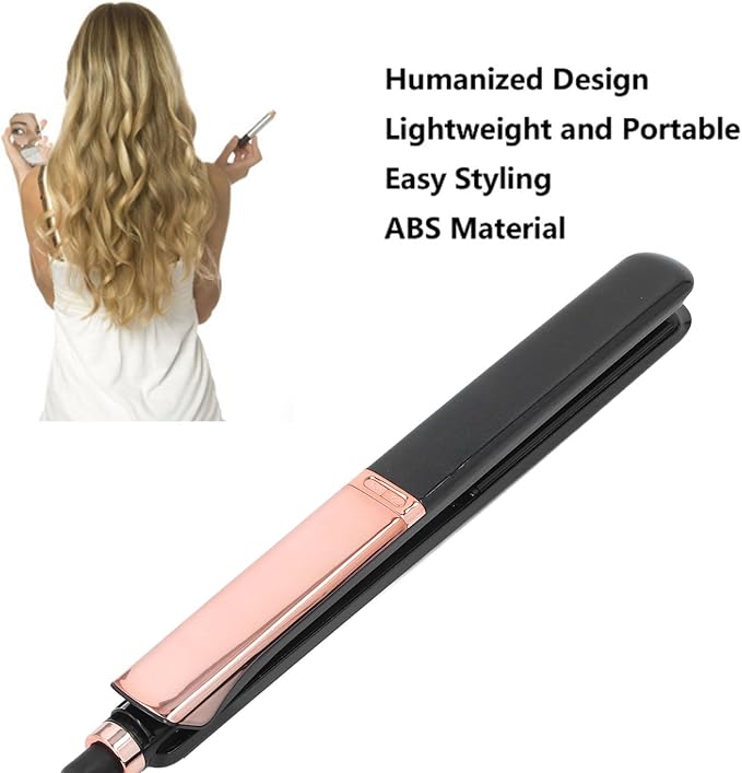 Flat Iron Hair Straightener 60W Fast Heating Ultra Thin LED Display Auto Off Portable Ion Hair Straightening Tool for Travel (US Plug)