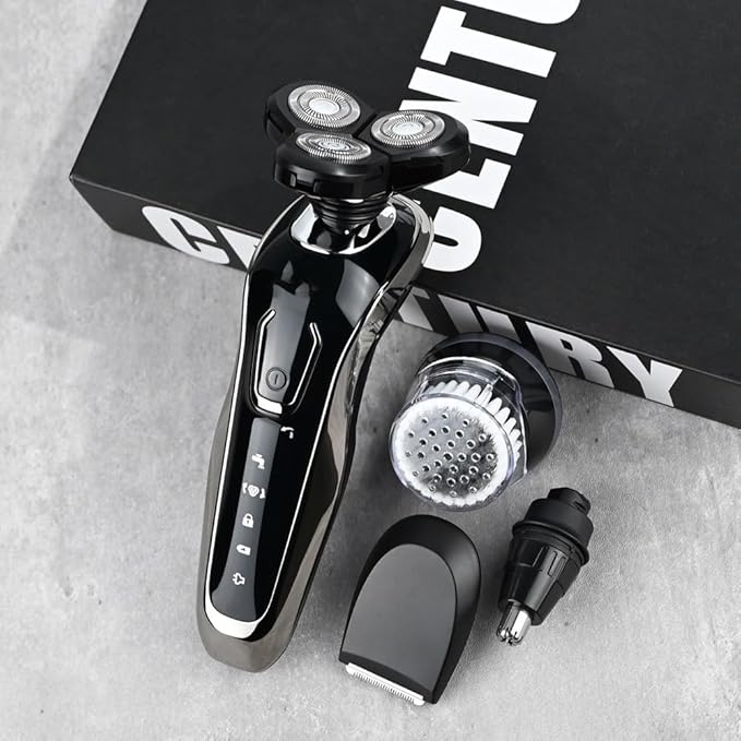 Head Shaver for Men Electric Razor Rechargeable Electric Shaver for Men Wet &amp Dry 4D Floating Heads Shaving Machine Beard Trimmer Hair Clipper