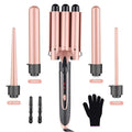 ABUNRO 3 Barrel Hair Waver Curling Iron Wand 25mm 1 Inch Ceramic Triple Curling Tongs Hair Wavers with 2 Temperature Control for Women/Girl Long or Short Hair Styling