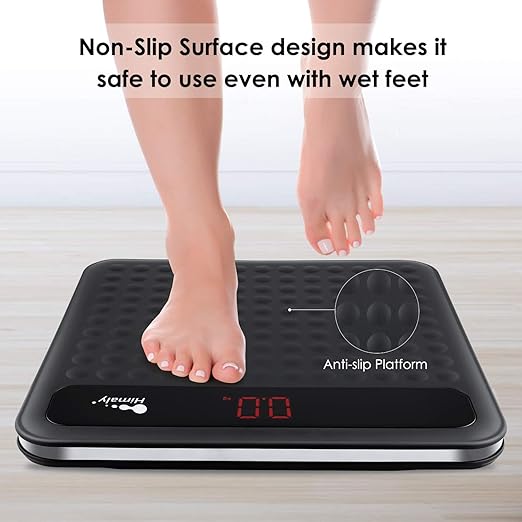 himaly Digital Body Weight Scale Bathroom Scale Step-On Technology High Precision Measurements Scales with Large Non Slip Silicone Platform and LCD Digital Display 400lbs/180kg Capacity