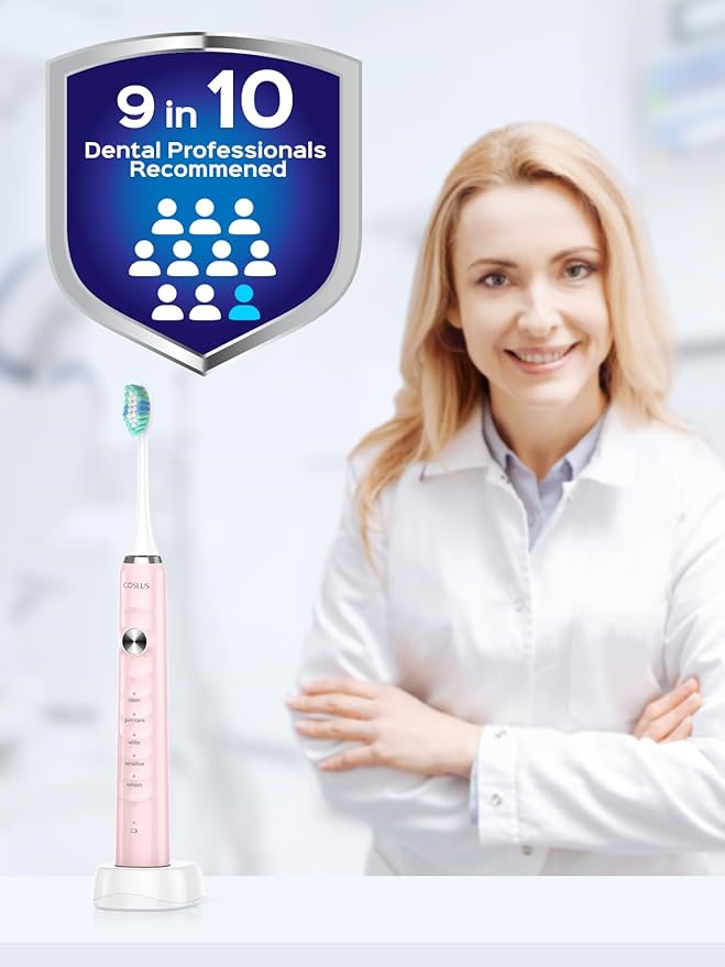 COSLUS Water Dental Flosser Teeth Pick: Portable Cordless Oral Irrigator 300ML Rechargeable and Electric Toothbrush for Adults Kids Wireless Rechargeable Tooth Brush