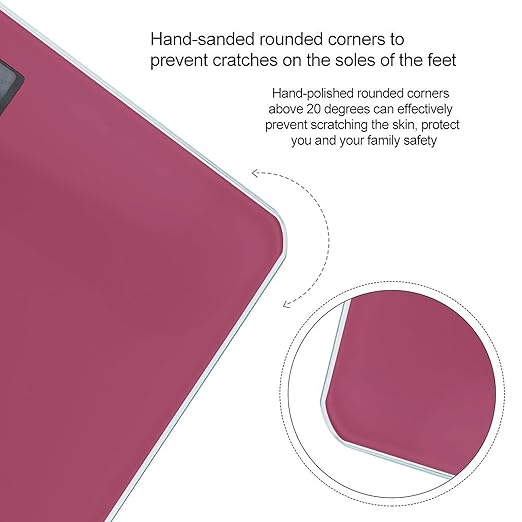 Smart Scale for Body Weight Digital Bathroom Weighing Scale Energy Saving Scale Rose Red