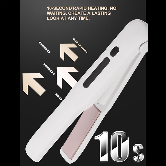 Cordless Hair Straightener and Curler 2 in 1 Portable Flat Irons&amp Curling Iron Fast Heating &amp Aluminum Plate Straightener with 4 Adjustable TempTravel Size Preferred Gifts