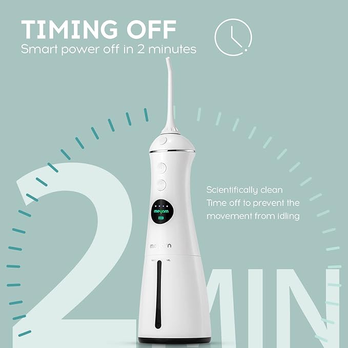 Professional Cordless Water Flosser 6Gear Professional Dental WaterFlosser with 3 Jet Tips Oral Care for Braces Bridges Care 350ML IPX7 Waterproof