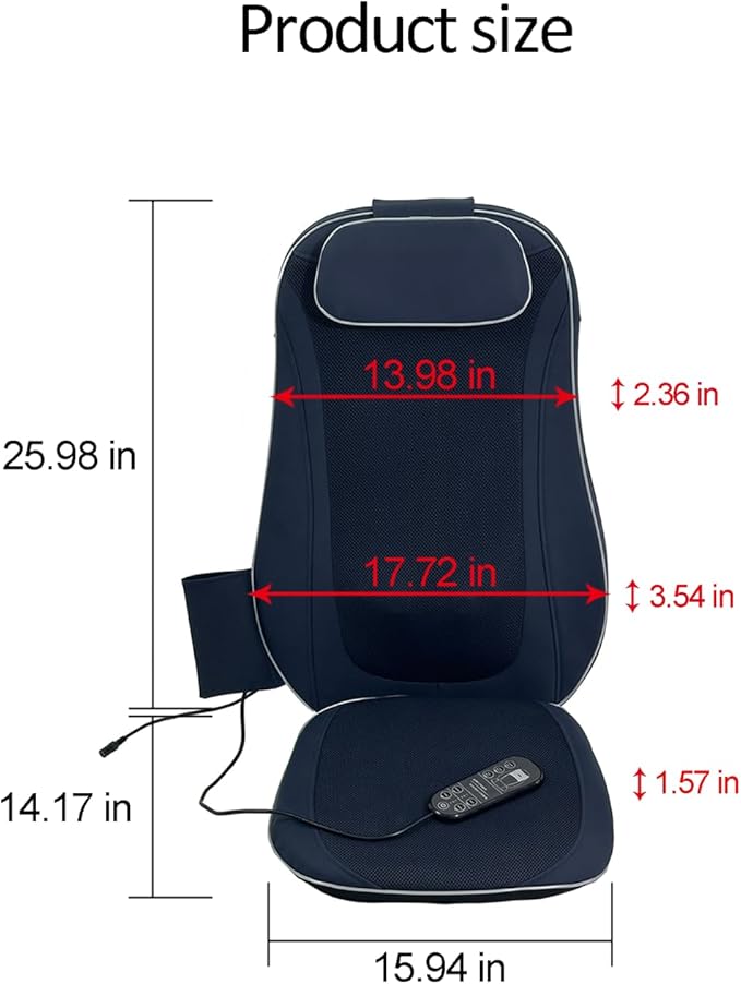 Shiatsu Back Massager with Kneading and Heating - Dark Blue - Multi-Functional Massage - Office Staff Phubber Motorist High-Heeled Shoes - Relax &amp Recharge