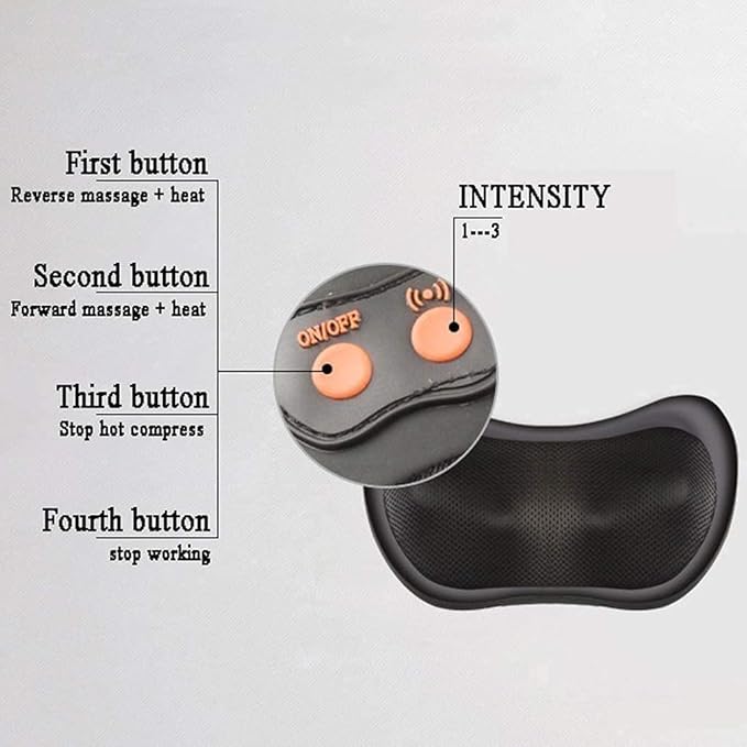 Back Massager Shiatsu Back and Neck Massager - Kneading Massage Pillow with Heat for Shoulders Hands Legs Feet for Home Office and Car (Color : Brown)