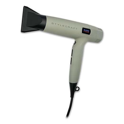 StyleCraft Sage Hair Styling Bundle - Lightweight Professional Hair Dryer Vibrating Flat Iron 2-in-1 Curling Wand &amp Styling Brush Triple Barrel Deep Waver - Tourmaline &amp Titanium Tools Holi