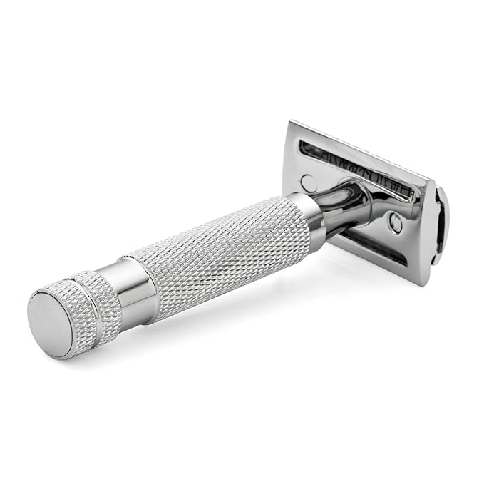 Engraved Twin Edged Safety Razor Personalized Heavy Duty Shaving Razor For Men - 5 Blades Included
