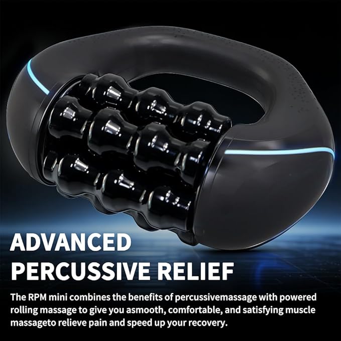 Mini Percussive &amp Rolling Massager - 3-Speed Electric Deep Tissue Muscle Roller for Full Body Pain Relief Portable Handheld Massage for Legs Back Shoulders &amp Glutes with 4H Battery