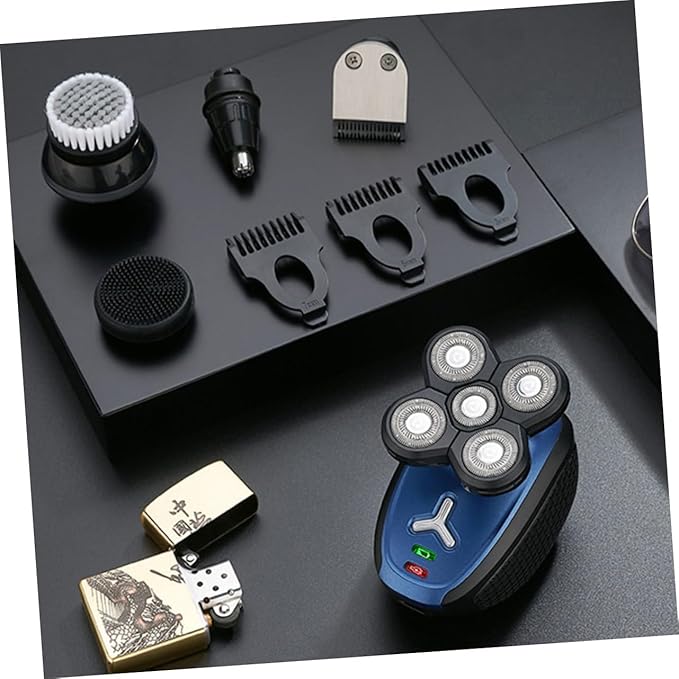 BESTYASH 5-Blade Electric Shaver Rechargeable Waterproof Head Shaving Razor for Men Cordless Electric Razor Detachable Head for Smooth Shaving in Scenario