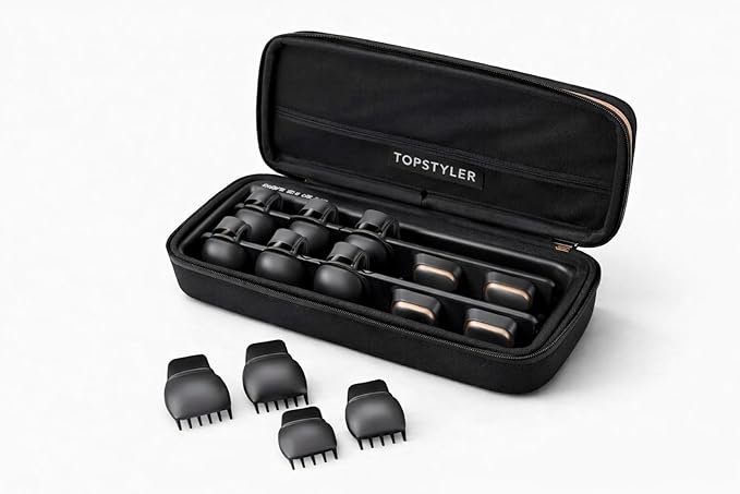 TopStyler Hairsetter Heated Ceramic Styling Shell Clips – Professional Hair Curler &amp Wave Styler with 10 Ceramic Shells Heat-Resistant Case &amp Clips for Long-Lasting Curls Waves &amp Volume
