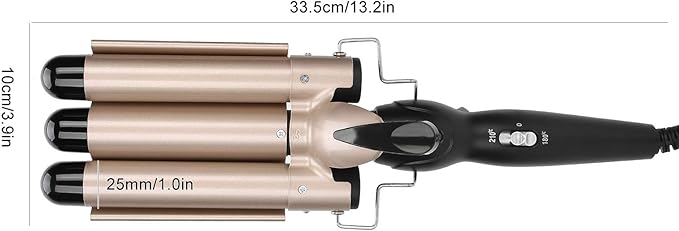 3 Barrel Curling Iron25mm?1 inch ?Professional Hair Curling Wand with Two Temperature Control 3 Barrel Hair Waver Compatiable for All Hairstyles