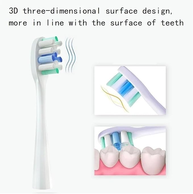12Pcs Replacement Brush Heads Compatible for Toothbrush Head Deep Clean Type/Soft Bristle(Soft Hair White)