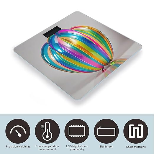 Shaped Balloon Scale for Body Weight Digital Bathroom Scale Toughened Glass High Precision Scales for Body Weight with Large LCD Backlight Display Weight Scales