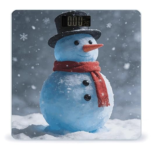 Blue Snowman Smart Scale for Body Weight Digital Bathroom Scale Toughened Glass Weight Scale with Large LCD Backlight Display High Precision Scales Weighing Machine