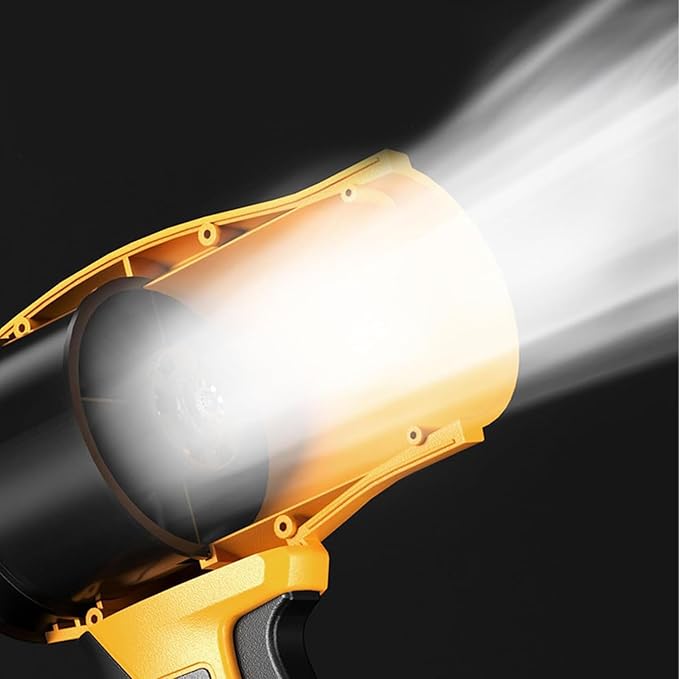 Cordless Turbo Hair Dryer 1000g Super Airflow Multifunctional Yard Cleaning Smart Quick-Change Battery Lightweight Handheld Design (Yellow)
