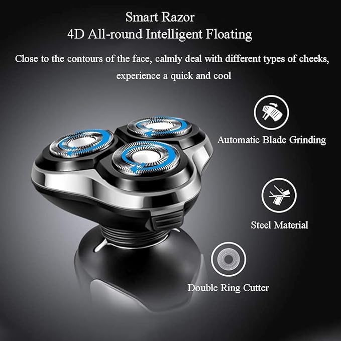 Electric Razor Electric Shavers for Men Dry Wet Waterproof Mens Rotary Facial Shaver Face Shaver Cordless Travel USB Rechargeable with Beard Trimmer LED Display for Shaving Husband Dad