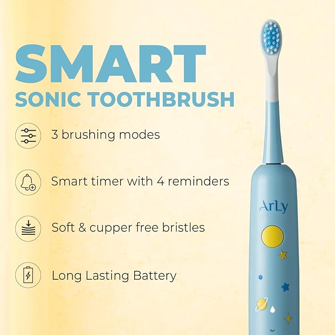 Arly Cam-Brush 2 - Wireless Intraoral Camera &amp Sonic Electric Toothbrush for Kids - Light Blue