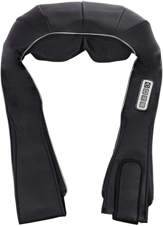 Neck and Back Massager with Heat Electric Shoulder Massagers Deep Tissue Kneading Massage with Longer Strap for Muscles Pain Relief