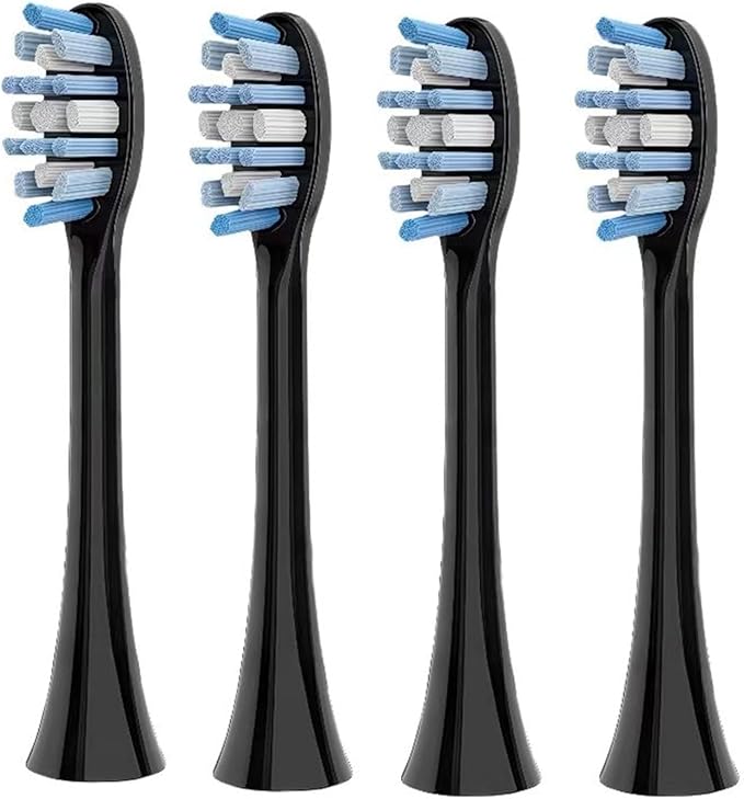 Electric Toothbrush Replacement Brush Heads - Compatible for Panasonic EW-DC01 EW-DC02 EW-DC12 EW-DC20 PDP51(4 Black Toothbrush Heads)