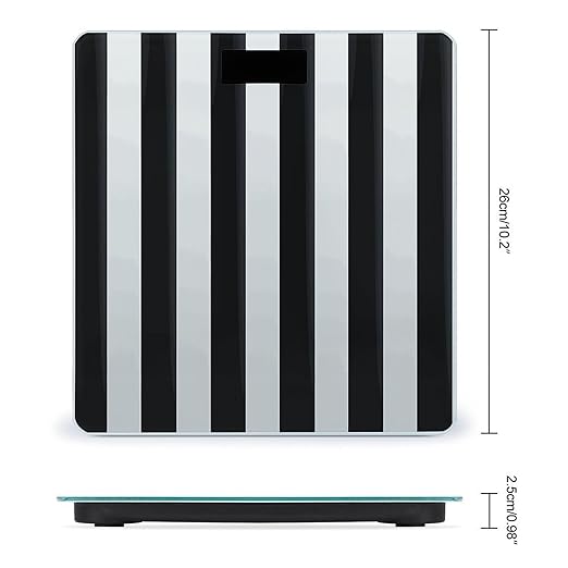 Digital Bathroom Scale for Body Weight Scale with Bright LCD Display High Accuracy Step-On Technology Auto On/Off Black and-White Stripes Digital Scales 400 Lbs /180kg