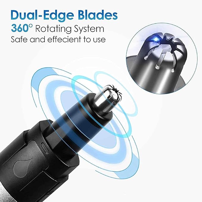 Ear and Nose Hair Trimmer Professional Painless Electric Nose and Ear Hair Remover for Men Women Facial Hair Trimmer Shaver Clipper Removal Dual-Edge Stainless Steel Blades Mute Motor Easy t
