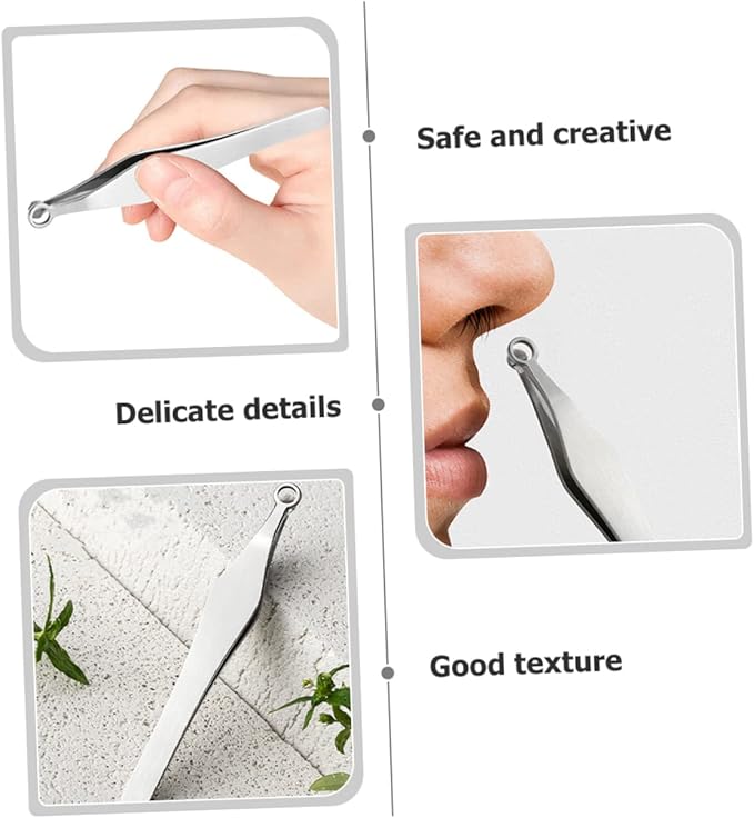 Gatuida 4pcs Nose Hair Scissors and Tweezers Manual Nasal Clipper for Easy Trimming of Nose and Eyebrow Hair Lightweight and Portable Personal Grooming Tool