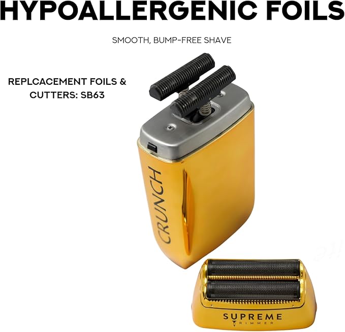 Supreme Trimmer Crunch STF602 – Waterproof Double Foil Shaver for Men | 150 Min Runtime Wet/Dry Cordless &amp Corded Electric Razor | Hypoallergenic Foils for Face Head &amp Stubble