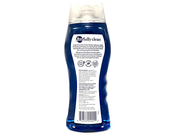 Zest Body Wash Ocean Breeze - 18 oz Pack of 5 - Packaging May Vary