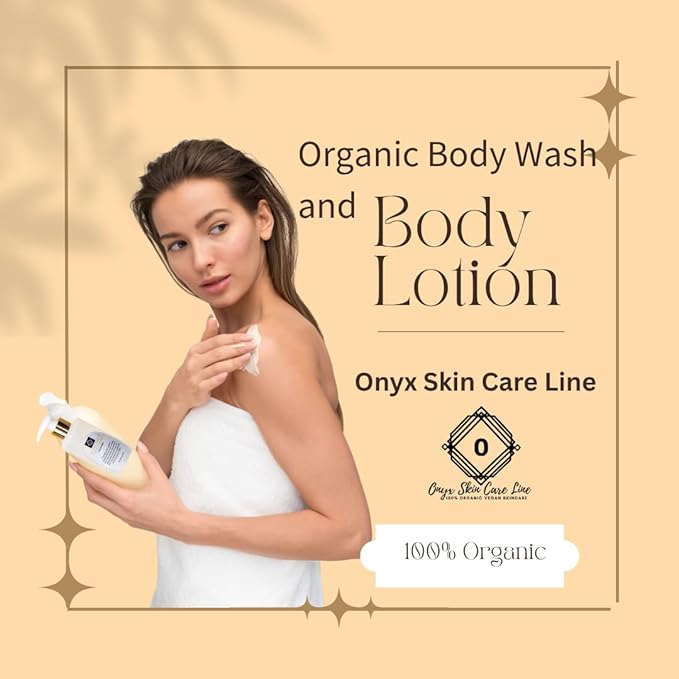 Organic Duo Skin Body Wash &amp Lotion System (8 fl oz each bottle) (Vanilla Musk)