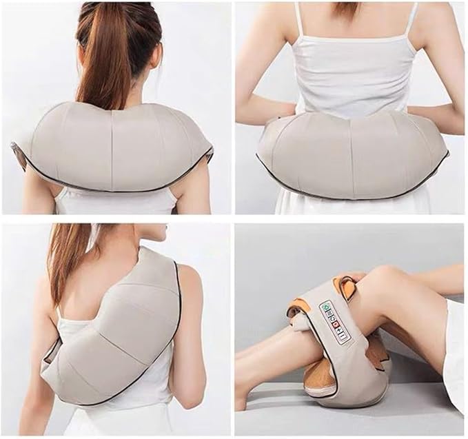 Neck Shoulder Massager with HeatMuscle Massager for Muscle Relaxation Deep Tissue Percussion Neck Massagers for Back Neck Shoulder and LegGifts for WomenMenMomDad (Yellow B One Size)