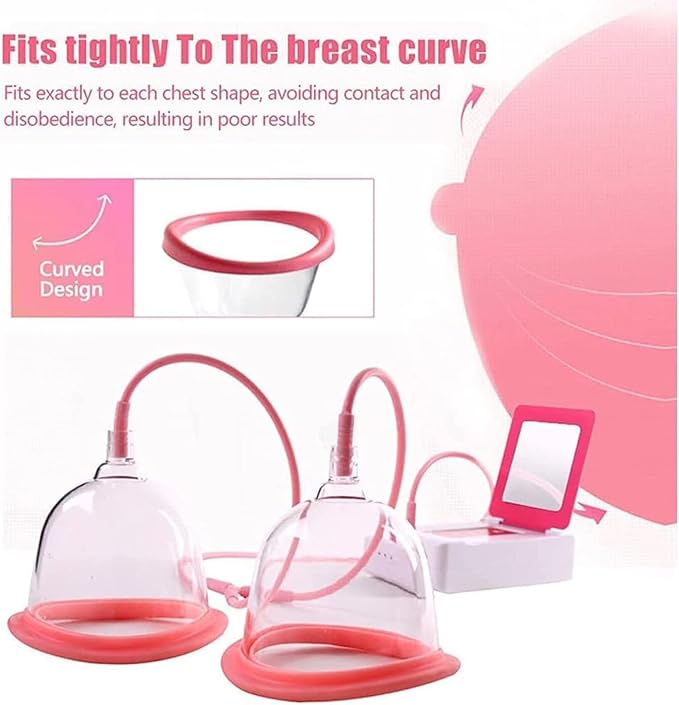 Electric Breast Massager Breast Beauty Instrument Nipple Enlargement Beauty Double Cup Massager Fat Firming Skin Bust Lift Up MachineD Cup
