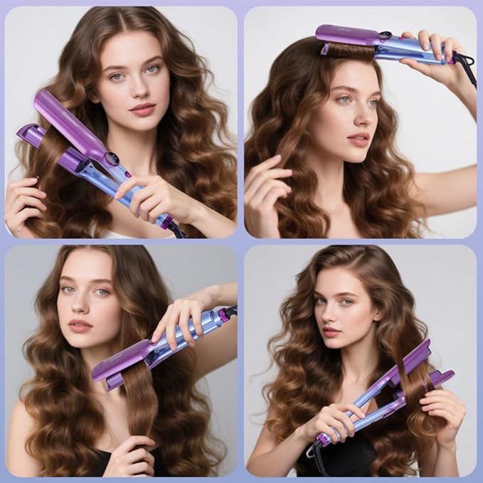 Multi-Level Temperature-Controlled Beauty Power Generation Splint Household Wave Big curl Negative ion Curling Iron