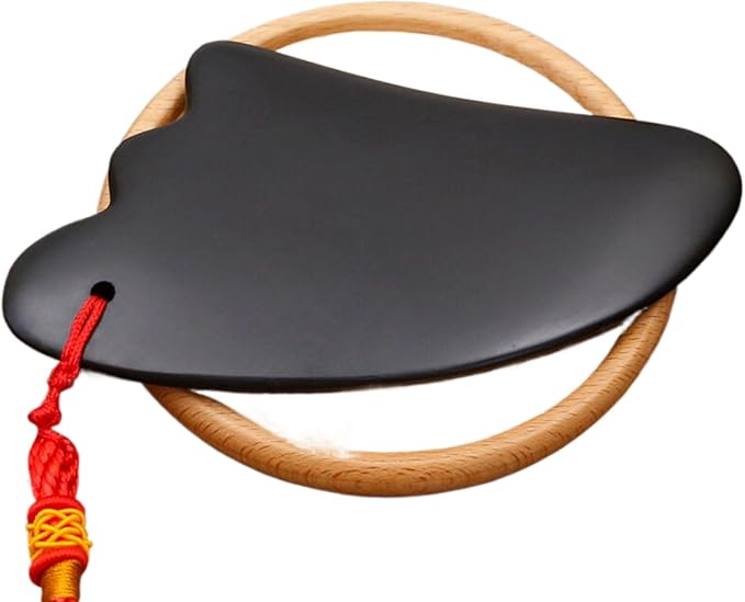天然砭石面部刮痧板 Gua Sha Facial Tools for Face &amp Body疏肩颈按摩波浪板 脸部刮痧 HomeOffice Body Electric Massagers