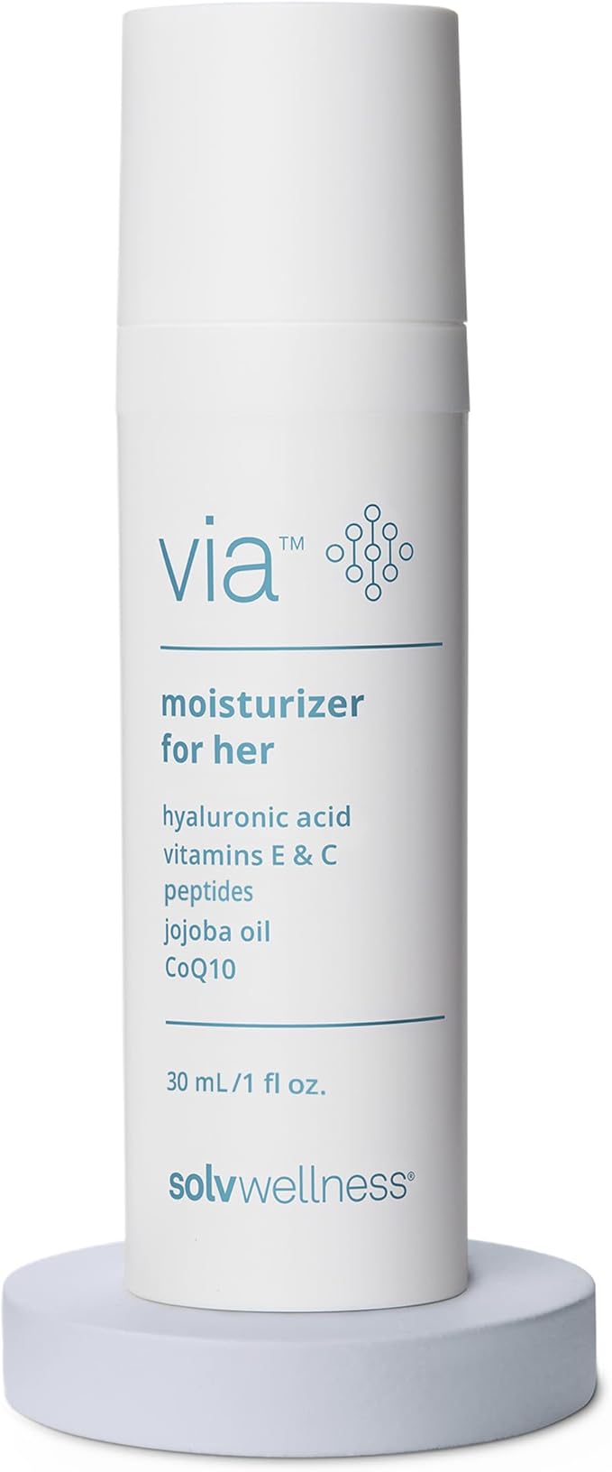 Via by Solv Wellness Vaginal Moisturizer Cream for Women Non-Hormonal Water-Based Made with Hyaluronic Acid Vitamins Peptides Jojoba Oil 30 ml