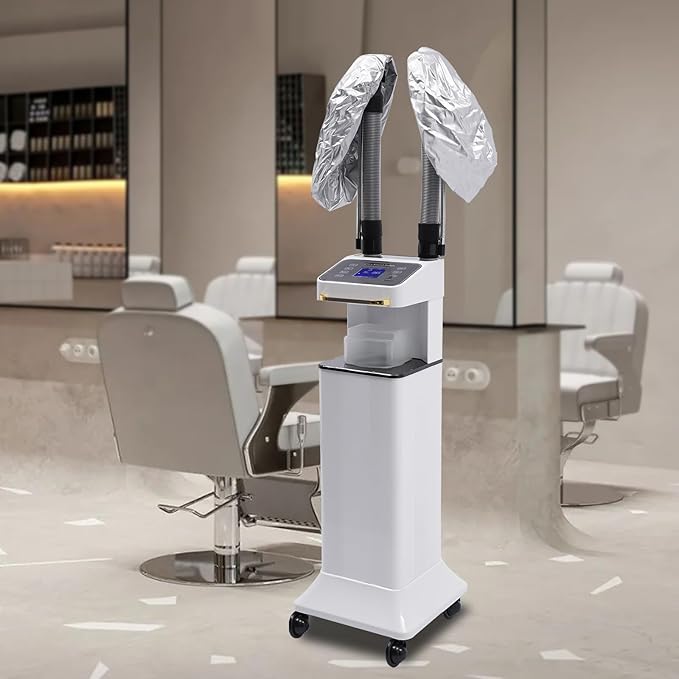 Professional Nano Hair Steamer Machine with Ozone Treatment 650W Ultrasonic Steam Therapy for Hair Conditioning Coloring Oil Treatment at-Home Salon Hair Care Equipment White (White)