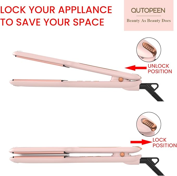 Fashion Pink Infrared 2 Inch Hair Straightener2 Inch Wide Professional Ceramic Tourmaline Flat Iron with Big Temp Display140F-450F DegreeDual Voltage