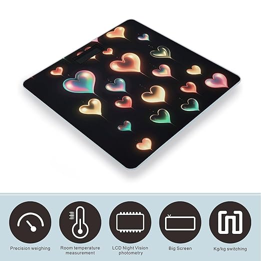 Glowing Love Smart Scale for Body Weight Accurate Bathroom Scale with LED Display Digital Weight Scales Weighing Machine High Precision Scales for Bath Home