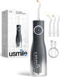 usmile C30 Cordless Water Flosser 300ml Large Tank 5 Pressure Levels Deep Clean S-Shaped Nozzles for Braces &amp Sensitive Gums USB-C Rechargeable IPX7 Waterproof Portable Travel &amp Home Use