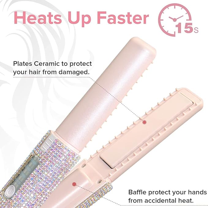 2-in-1 Electric USB Hair Straightening Brush Straightener Brush Straightening Styler Hair Curler