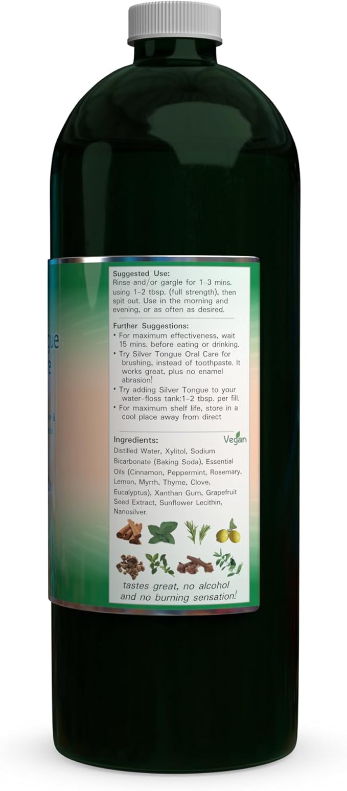 Silver Tongue Oral Care - All Natural Colloidal Silver Mouthwash 32 fl oz