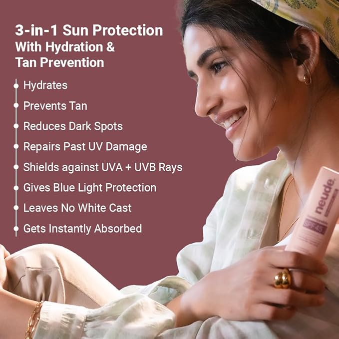 Neude Sunstoppable Sunscreen With Spf 45 Pa+++ &amp No White Cast For Men &amp Women Daily Use Broad-Spectrum Protecting &amp Repairing Sunscreen Moisturizer Blue Light Protection Paraben-Free