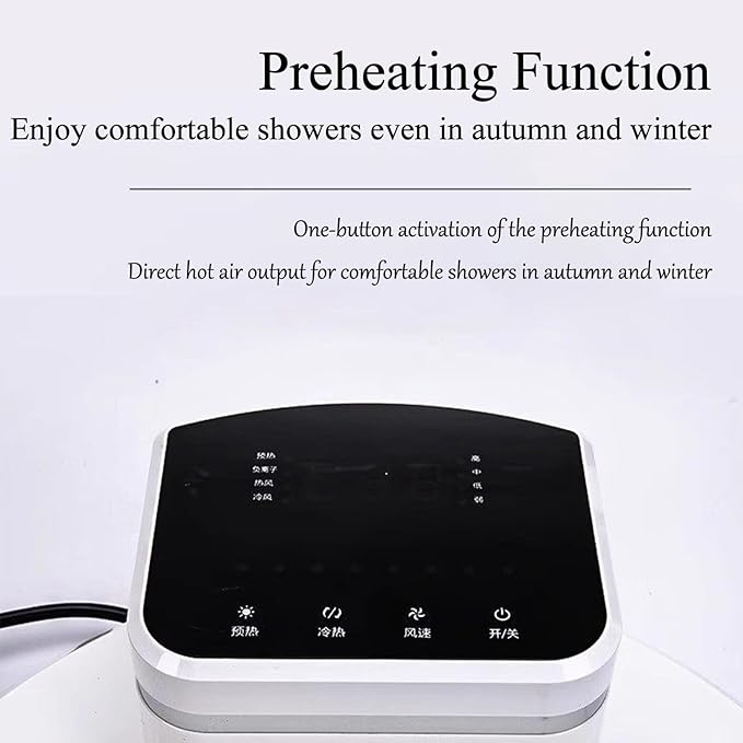 Body Care Dryer After Shower Powerful 2500W Body Dryer with Negative Ion Full Body Drying Preheating 4 Speed Cold/Warm Air Waterproof Non-Slip for Living Space