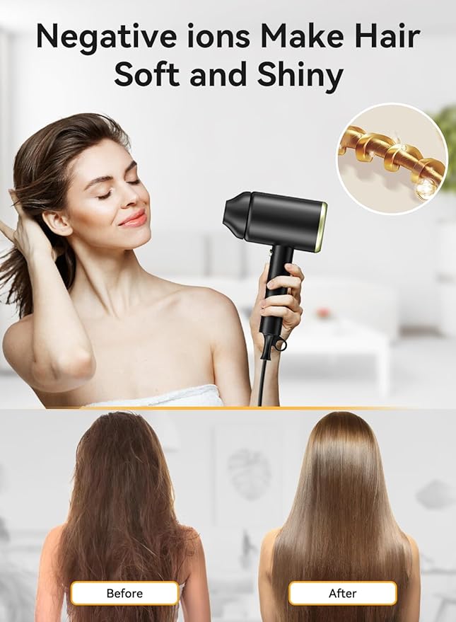 Hair Dryer150000RPM Upgraded Professional Ionic Blow Dryer with Diffuser for Women Men