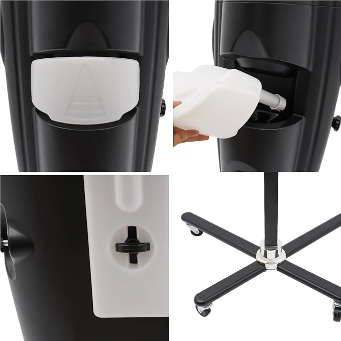 12 Colors Hair Steamer with Wheels Multi-Function Salon Hair Scalp Treatment Machine Dye Perm Professional O3 Ozone Hair Steamer Height Adjustable (Black)