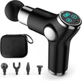 Ergocar Powerful Muscle Massage Gun Deep Tissue 6 Speeds Handheld Electric Body Massager with 4 Heads Super Quiet Portable for Athletes Sedentary Office Worker Touch Screen-Black